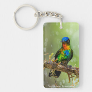 Porte-clefs Un colibri à gorge ardente dans la forêt nuageuse