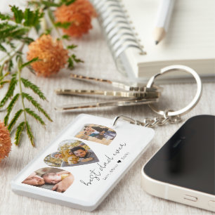 Porte-clefs Un de un papa type Heart Photo Collage Cadeau pour
