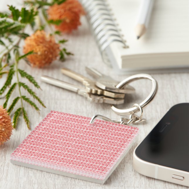 Porte-clefs Un design abstrait rouge et orange vif avec des to (Devant Droit)