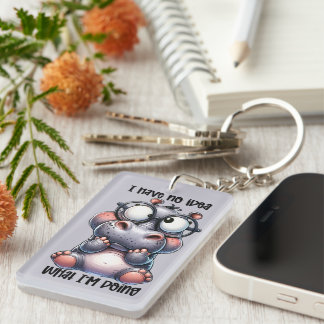 Porte-clefs Un drôle de sarcasme mot art hippo