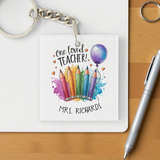 Porte-clefs Un enseignant aimé Cadeau de Merci personnalisé (One Loved Teacher Personalised Thank You Gift Keychain)