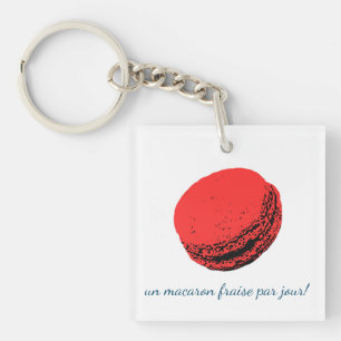 Porte-clefs un macaron fraise par jour !