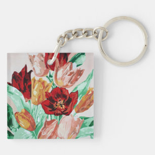 Porte-clefs Un magnifique bouquet floral de tulipes