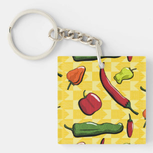 Porte-clefs Un monde de poivrons Porte - clé acrylique