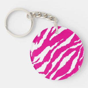 Porte-clefs Un motif floral complexe en rose et blanc, art