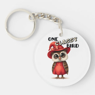 Porte-clefs Un oiseau classe, cadeau amateur de hibou
