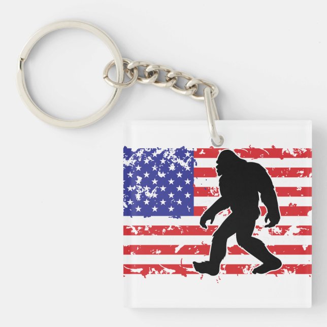 Porte-clefs Un pied dans un drapeau américain (Devant)