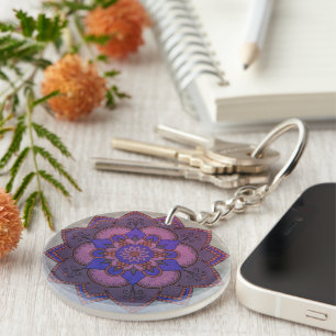Porte-clefs Un Porte - clé Acrylique Mandala Happy Place