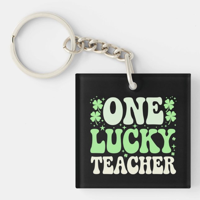 Porte-clefs Un professeur chanceux professeur rétro groovy St- (Devant)