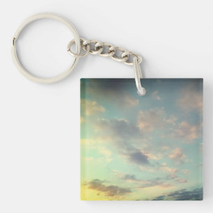Porte-clefs Un rose aux nuages