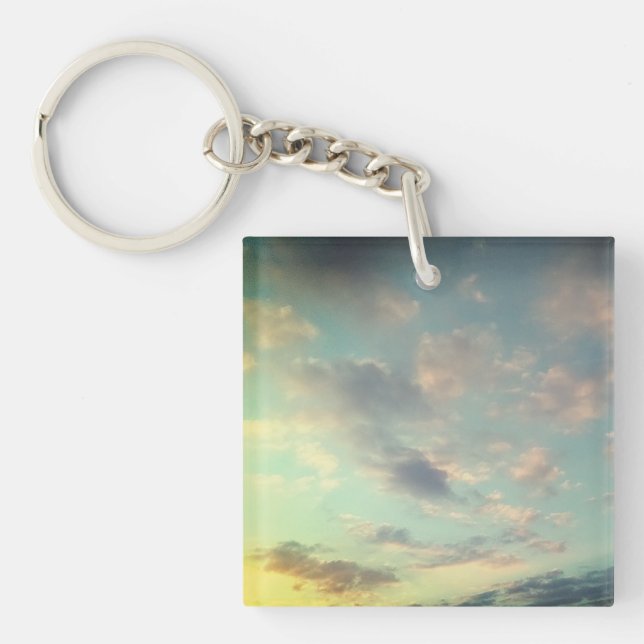 Porte-clefs Un rose aux nuages (Devant)