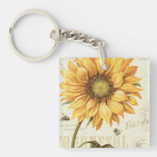 Porte-clefs Un tournesol jaune