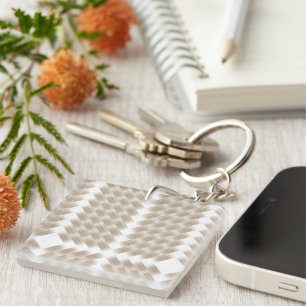 Porte-clefs Un triangle blanc équilatéral centré sur une plain