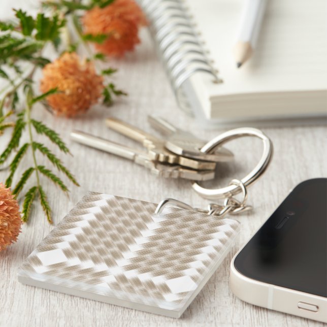 Porte-clefs Un triangle blanc équilatéral centré sur une plain (Devant Droit)