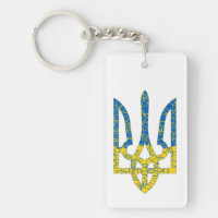 Un trident ukrainien texturé drapeau d'Ukraine cou