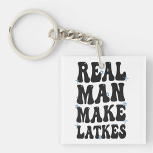 Porte-clefs Un vrai homme rend Latkes amusant Super Hanoukka