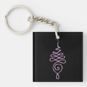 Porte-clefs Unalome rose