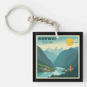 Porte-clefs Une affiche de voyage classique nostalgique - Norv