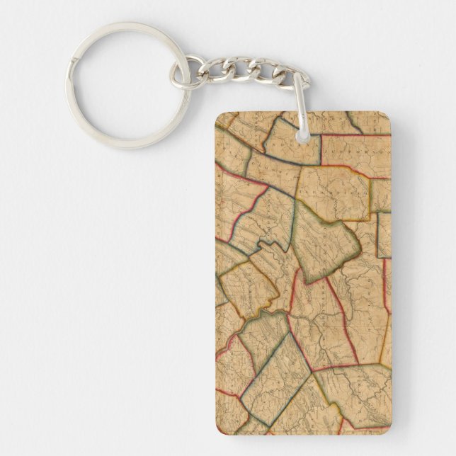 Porte-clefs Une carte de l'état de la Pennsylvanie (Devant)