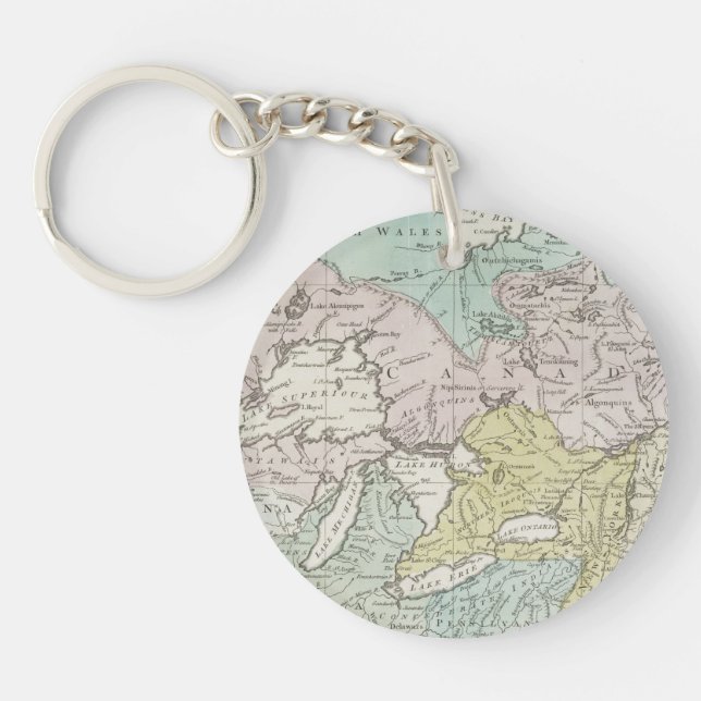 Porte-clefs Une carte précise du Canada, 1761 (Devant)