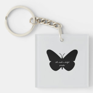 Porte-clefs Une citation simple dans un simple papillon