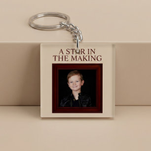 Porte-clefs UNE ÉTOILE EN HERBE Photo d'enfant personnalisée