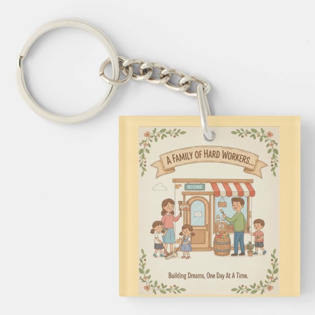 Porte-clefs Une famille de travailleurs (Devant)