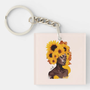 Porte-clefs Une femme afro-américaine avec les cheveux afrique