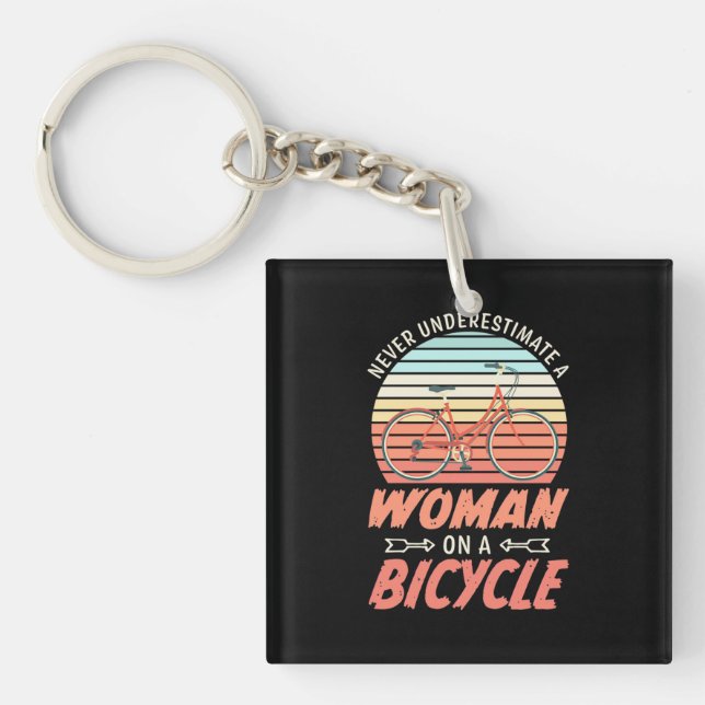 Porte-clefs Une Femme En Vélo (Devant)