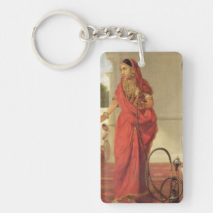 Porte-clefs Une fille de danse indienne avec un narguilé, 177