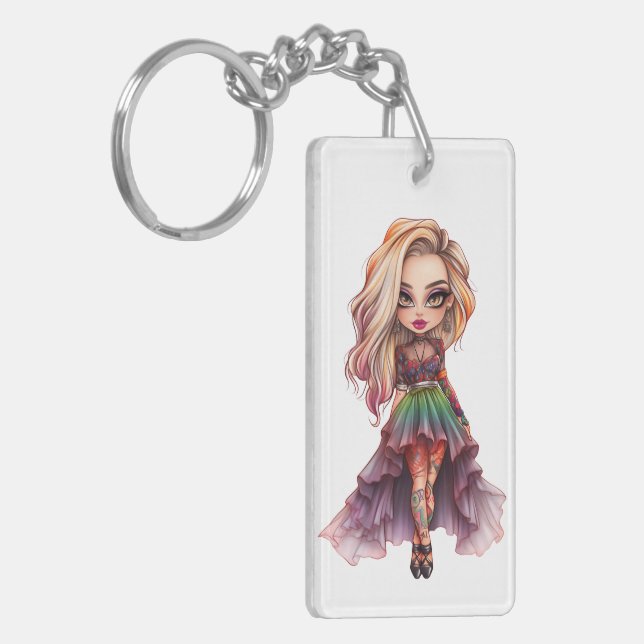 Porte-clefs Une mignonne fille Halloween collection de design  (Devant gauche)