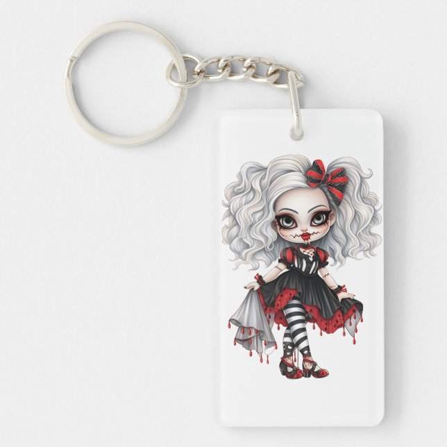Porte-clefs Une mignonne fille Halloween collection de design  (Devant)