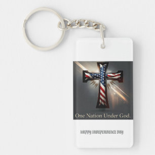 Porte-clefs Une nation sous Dieu : coutume de la Croix patriot