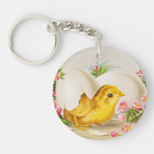 Porte-clefs "Une offrande de Pâques" Carte victorienne ancienn