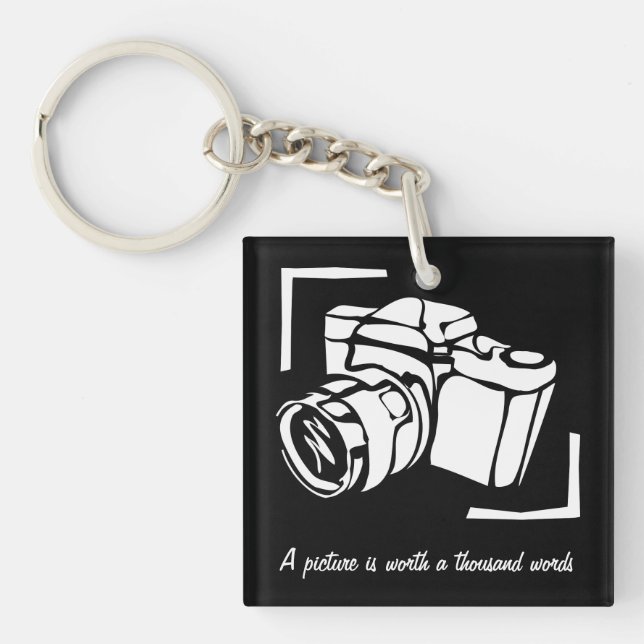 Porte-clefs Une photo vaut mille mots photographe (Devant)
