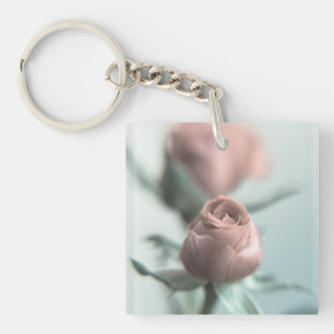 Porte-clefs Une rose rose pour votre chéri...