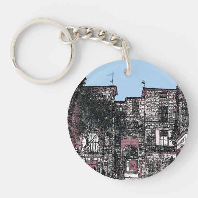 Porte-clefs Une rue à Pezenas France (Devant)
