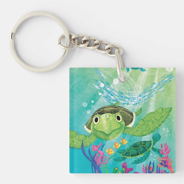 Porte-clefs Une Secourt de tortue de mer (Devant)