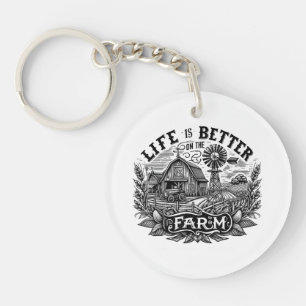 Porte-clefs Une vie d'agriculture drôle est meilleure à la fer