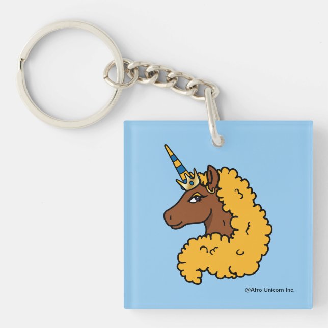 Porte-clefs Unicorne Afro Jaune (Devant)