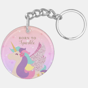Porte-clefs Unicorne arc-en-ciel née de Sparkle Cute