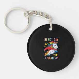 Porte-clefs Unicorne, Drapeau LGBT Super Gay pride Im Non Gay