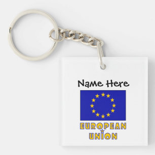 Porte-clefs Union européenne et drapeau de l'UE personnalisés