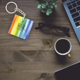 Porte-clefs Unis nous sommes encouragés à dire arc-en-ciel