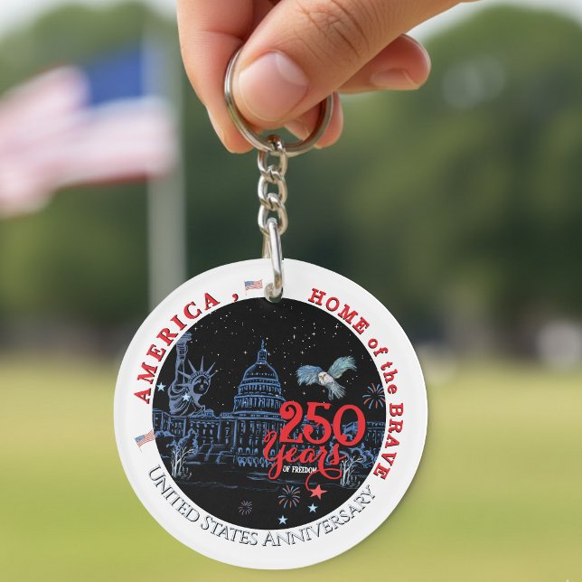 Porte-clefs US 250 America Maison de Braves | Monuments (US 250 America Home of the Brave  Monuments Keychain)