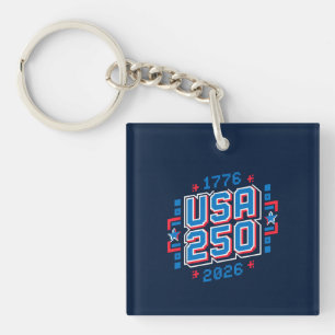 Porte-clefs USA 250 - 1776 à 2026 Pixel Art