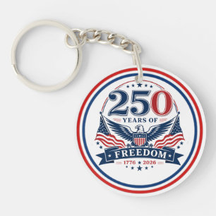 Porte-clefs USA 250 ans de liberté - Design d'aigle patriotiqu