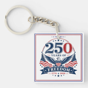 Porte-clefs USA 250 ans de liberté - Design patriotique d'aigl