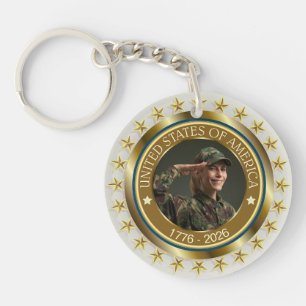Porte-clefs USA 250e anniversaire I Patriotique 1776-2026