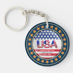 Porte-clefs USA 250e anniversaire I Patriotique 1776-2026 Keyc